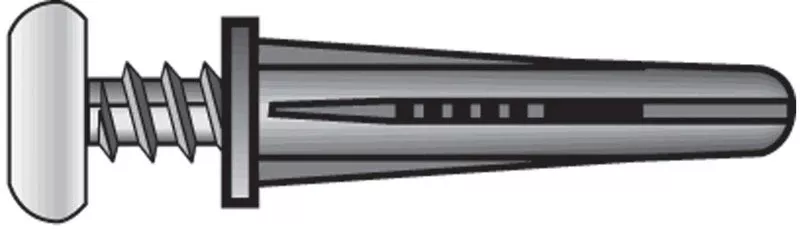 .19 In. D X 1 In. L Plastic Pan Head Conical Anchor 25 Pc