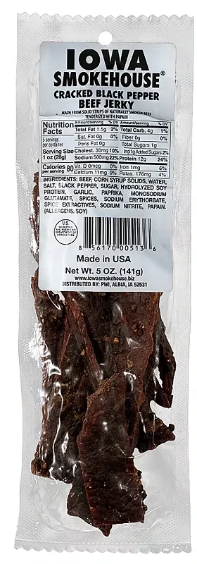 Cracked Black Pepper Beef Jerky 5 Oz Packet